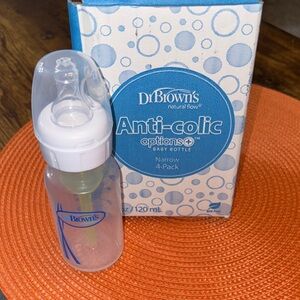 Dr Brown’s Anti-Colic Narrow Clear Baby Bottles 4 oz (4)  NEW